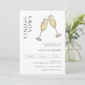 Vino before Vows Koppel Bruiloft Minimaal Modern Kaart (Staand voorkant)