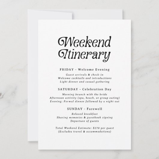 Vino Before Vows | Minimaal Retro Bachelorette Kaart (Achterkant)