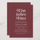 Vino Before Vows | retro-Vrijgezellenfeest Kaart (Voorkant / Achterkant)