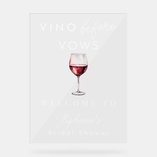 Vino Before Vows Signe de Bienvenue Transparent po (Recto)