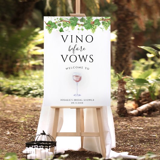 Vino Before Vows Vine Fête des mariées Affiche de 