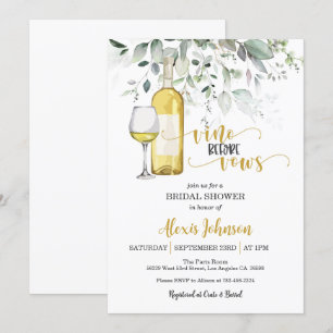 Vino Before Vows Vrijgezellenfeest (White) Kaart