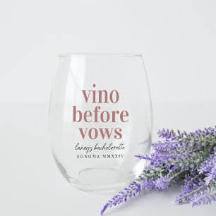 Vino Before Vows Wijnland Bruidsmeisjes Uitstapje Wijnglas Zonder Voet