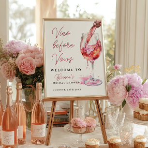 Vino Before Vows Wine Vrijgezellenfeest Welkom Poster