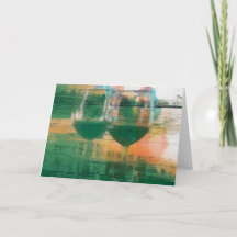 Vino dans la carte de voeux verte