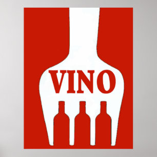 Vino- en wijnzegelaffiches poster