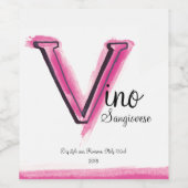 Vino Italien rose vin rose V lettre art étiquette (Étiquettes simples)