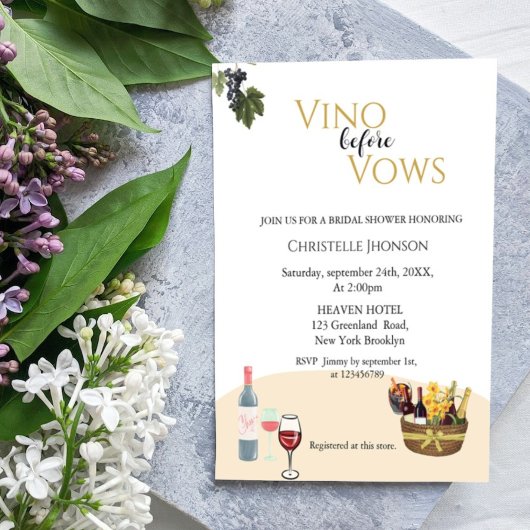 Vino moderne avant annonce nuptiale invitation dou