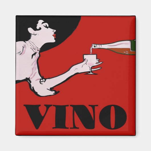 VINO-  Poster van Lady Wine Magneet (Voorkant)