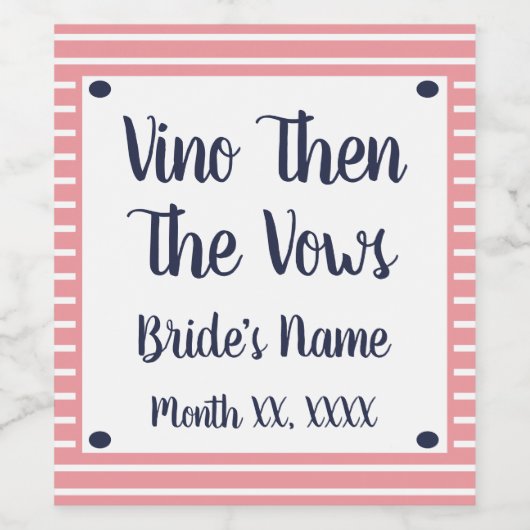 Vino Puis Vows Vine Étiquette (Étiquettes simples)