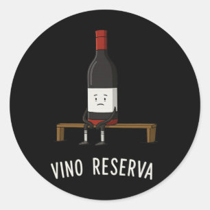 Vino Reserva Grappige Voetbal Bankzitter Reserve W Ronde Sticker