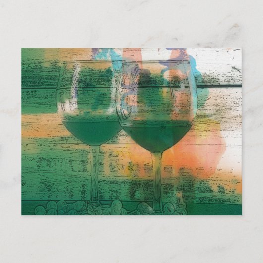 Vino sur carte postale verte (Devant)