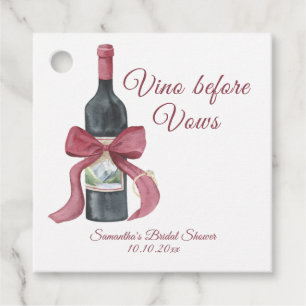 Vino voor bruiloft Bridal Shower Bedankjes Labels