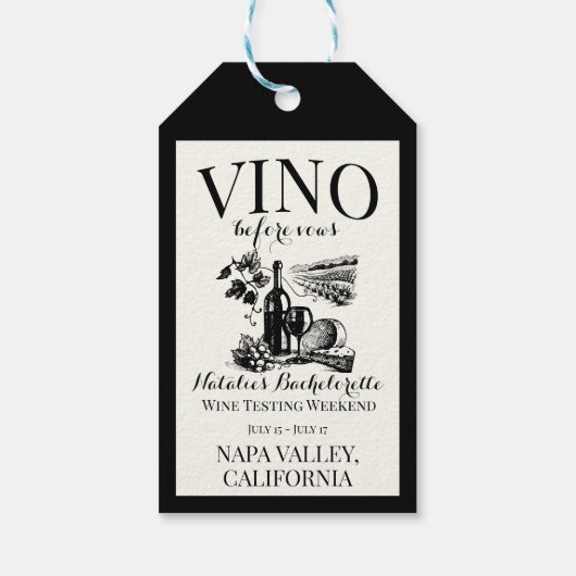 Vino voor geloften Bach aangepaste wijnmakerij Bac Cadeaulabel (Achterkant)