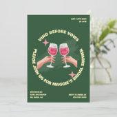 Vino voor geloften bruids douche uitnodiging (Staand voorkant)