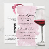 Vino voor geloften bruids douche uitnodiging (Voorkant / Achterkant)