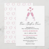 Vino voor geloften Elegant Winey Vrijgezellenfeest Kaart (Voorkant / Achterkant)