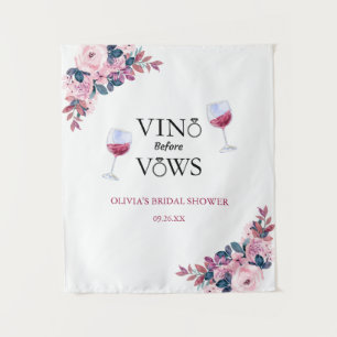 Vino voor geloften Floral Vrijgezellenfeest achter Wandkleed
