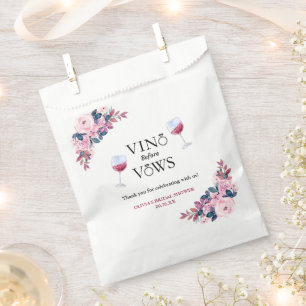 Vino voor geloften Floral Vrijgezellenfeest Bedankzakje