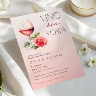 Vino voor geloften roze wijn thema Vrijgezellenfee Kaart