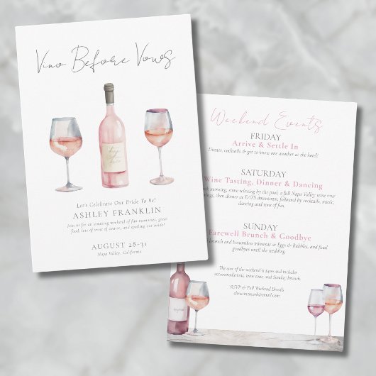 Vino voor geloften wijn bachelorette kaart