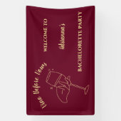 Vino voor geloften wijn bachelorette weekend spandoek (Verticaal)