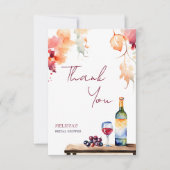 Vino voor geloften wijngaard bruidsfeest bedankkaart (Voorkant)