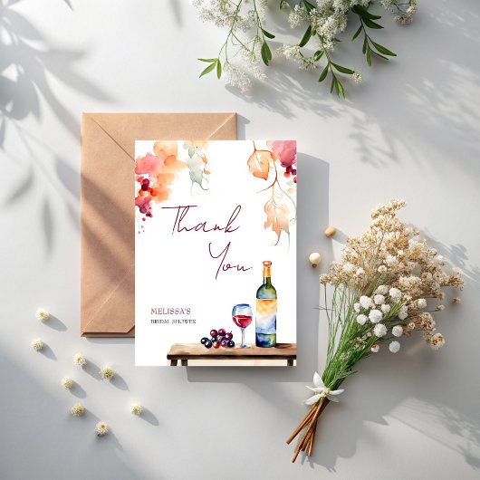 Vino voor geloften wijngaard bruidsfeest bedankkaart