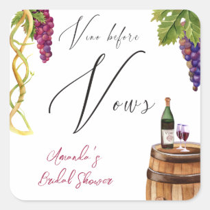 Vino voor geloften wijnmakerij Vrijgezellenfeest d Vierkante Sticker