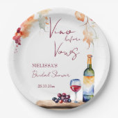 Vino voor geloften wijnmakerij vrijgezellenfeest g papieren bordje (Voorkant)