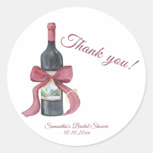 Vino voor het huwelijk Bruidsfeest Bedankt Ronde Sticker