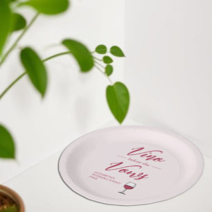 Vino voor het Vrijgezellenfeest Vows/Bachelorette Papieren Bordje