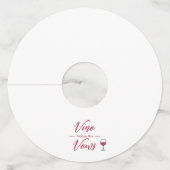 Vino voor het Vrijgezellenfeest Vows/Bachelorette Wijnglaslabel (Voorkant)