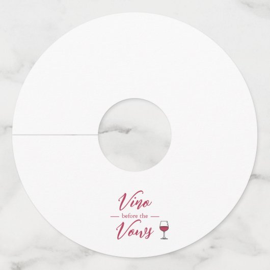 Vino voor het Vrijgezellenfeest Vows/Bachelorette Wijnglaslabel (Voorkant)