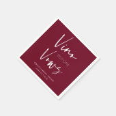 Vino voor Vows Burgundy Red Bachelorette Bridal Servet (Hoek)