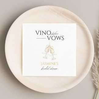 Vino voor Vows White Floral Vrijgezellenfeest Servet