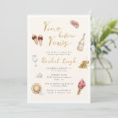 Vino Voor Vows Winery Picnic Bachelorette Invita Kaart (Staand voorkant)