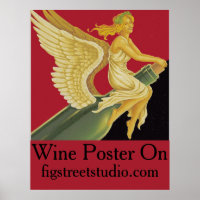 Vino- wijnvliegen, voeg tekst toe, Vintage-affiche