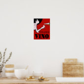 Vino- Wine  Lady Posters, bewerkt tekst, Poster (Keuken)