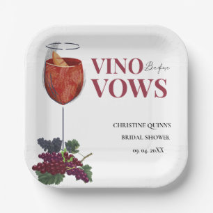 Vinobefore gelooft WIne Proeverij vrijgezellenfees Papieren Bordje