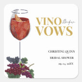 Vinow voor geloften Wijnproeverij bruidsfeest Vierkante Sticker (Voorkant)