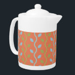 Vins bleus et verts rétro sur motif floral orange<br><div class="desc">Folksy et amusant sont les mots qui viennent à l'esprit quand vous regardez cette vigne douce rétro bleu et vert sur un motif arrière - plan orange floral. Oh si adorable et super mignon aussi. Ce motif classique minimaliste de vigne se traduit parfaitement à la fois par des objets de...</div>