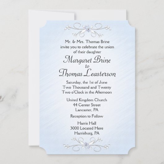 Vins bleus Invitations de mariage 5" x 7" (Devant)