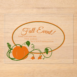 Vins citrouilles Acrylique Invitation