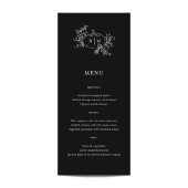 Vins citrouilles Monogramme noir Menu Mariage