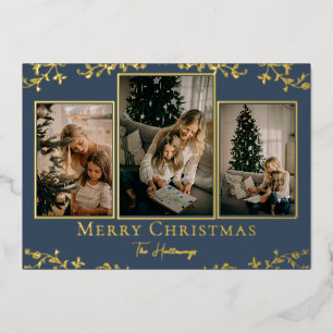 Vins complexes 3 Photo Gold Foil Carte de vacances