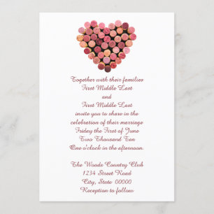 Vins Corks Coeur Mariage Invitations