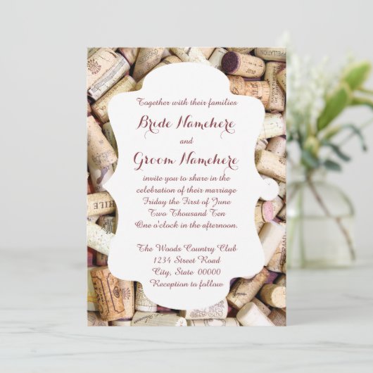 Vins Corks Invitations de mariage (Debout devant)