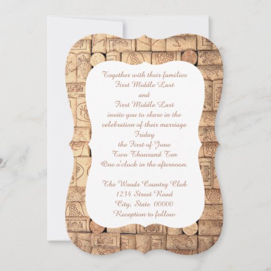 Vins Corks Invitations de mariage (Devant)