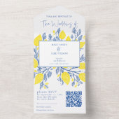 Vins de citron jaune faire-part de mariage et RSVP (À l'intérieur)